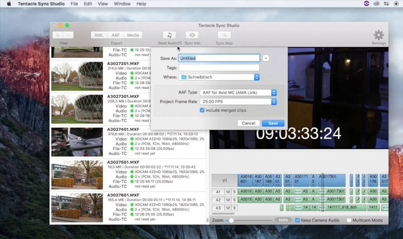 Tentacle Sync Studio Audio Timecode Software